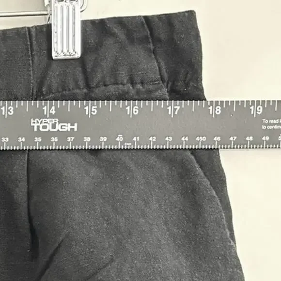 Loft Black Linen Blend Shorts Relaxed Side Pockets Women's Size Large - Picture 7 of 7